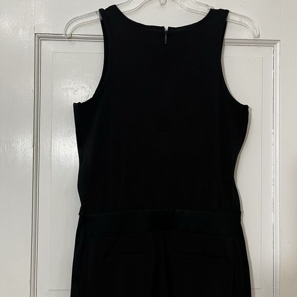 Athleta Brooklyn V Neck Textured Jumpsuit, Black, Sleeveless Stretch Ankle Sz 2 - Picture 4 of 7